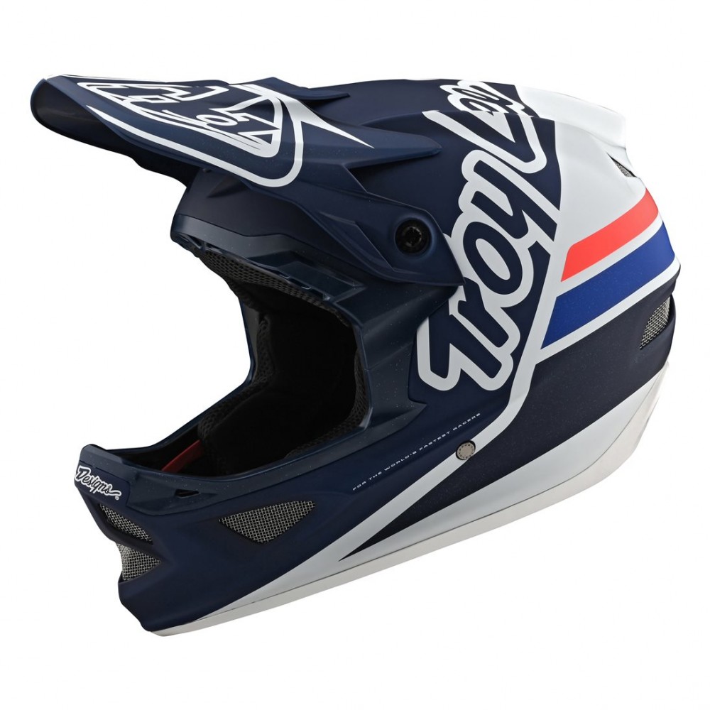 Troy Lee Designs D3 Fiberlite Full Face Helmet Silhouette Navy/White